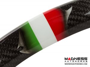 FIAT 500 Steering Wheel Trim - Italian Flag Theme  - Carbon Fiber